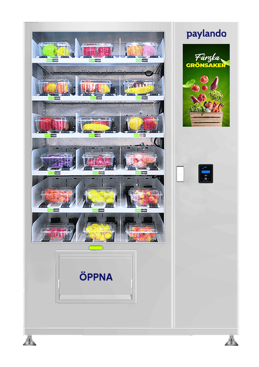 Paylando Conveyor Plus: Refrigerated vending machine with elevator and simple keypad