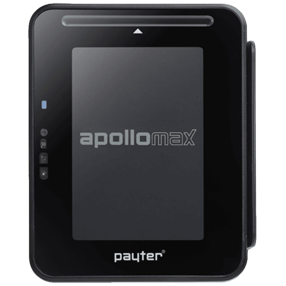Apollo Max: Tap, chip and magnetic strip plus screen for pin code and product selection